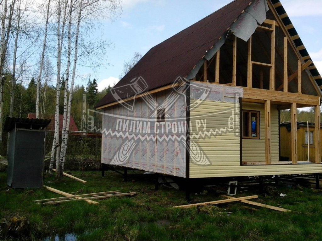 Каркасный дом 6-6 с мансардой Каркасный дом 6-6 с мансардой